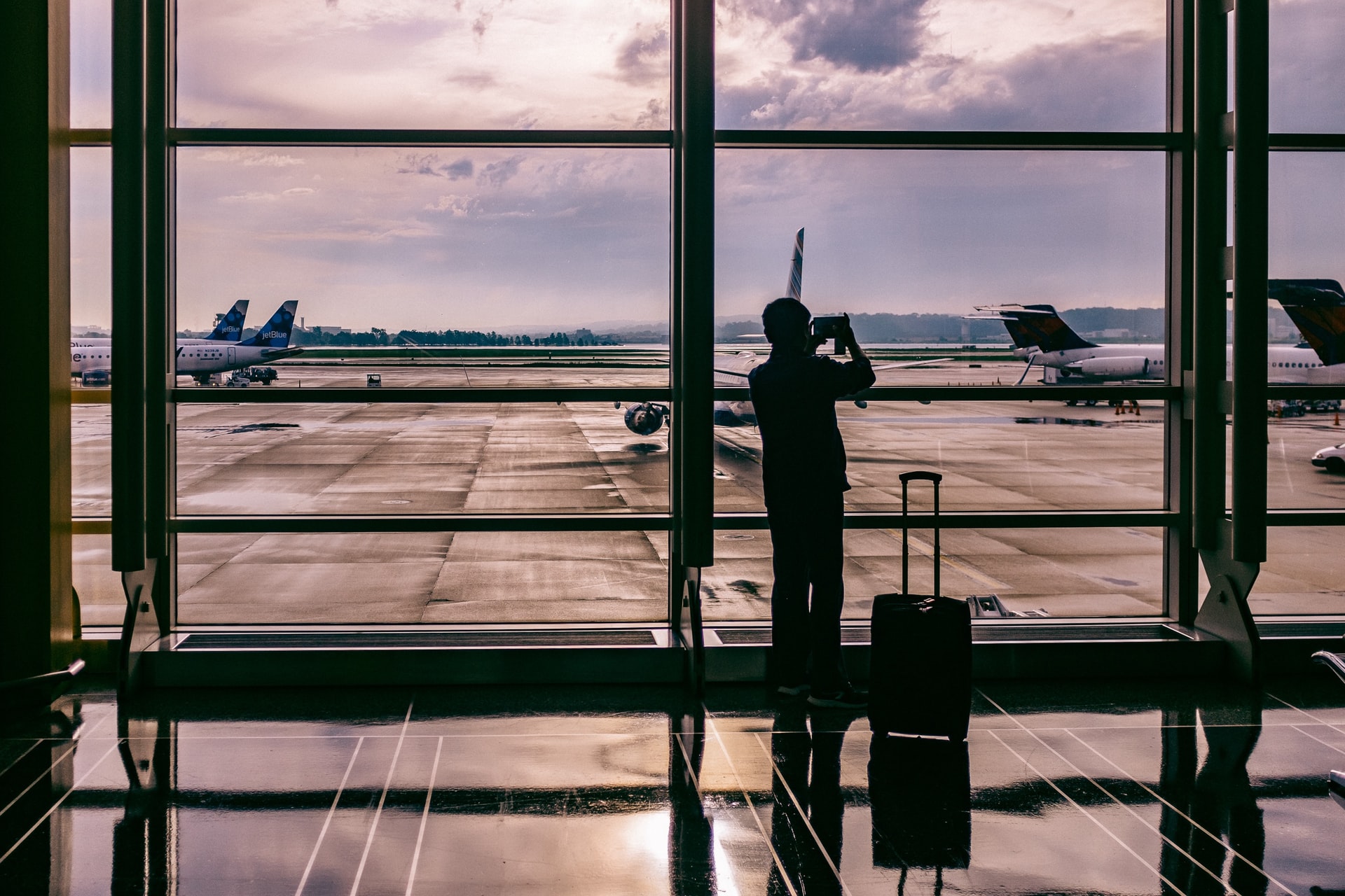 Person waiting at an airport